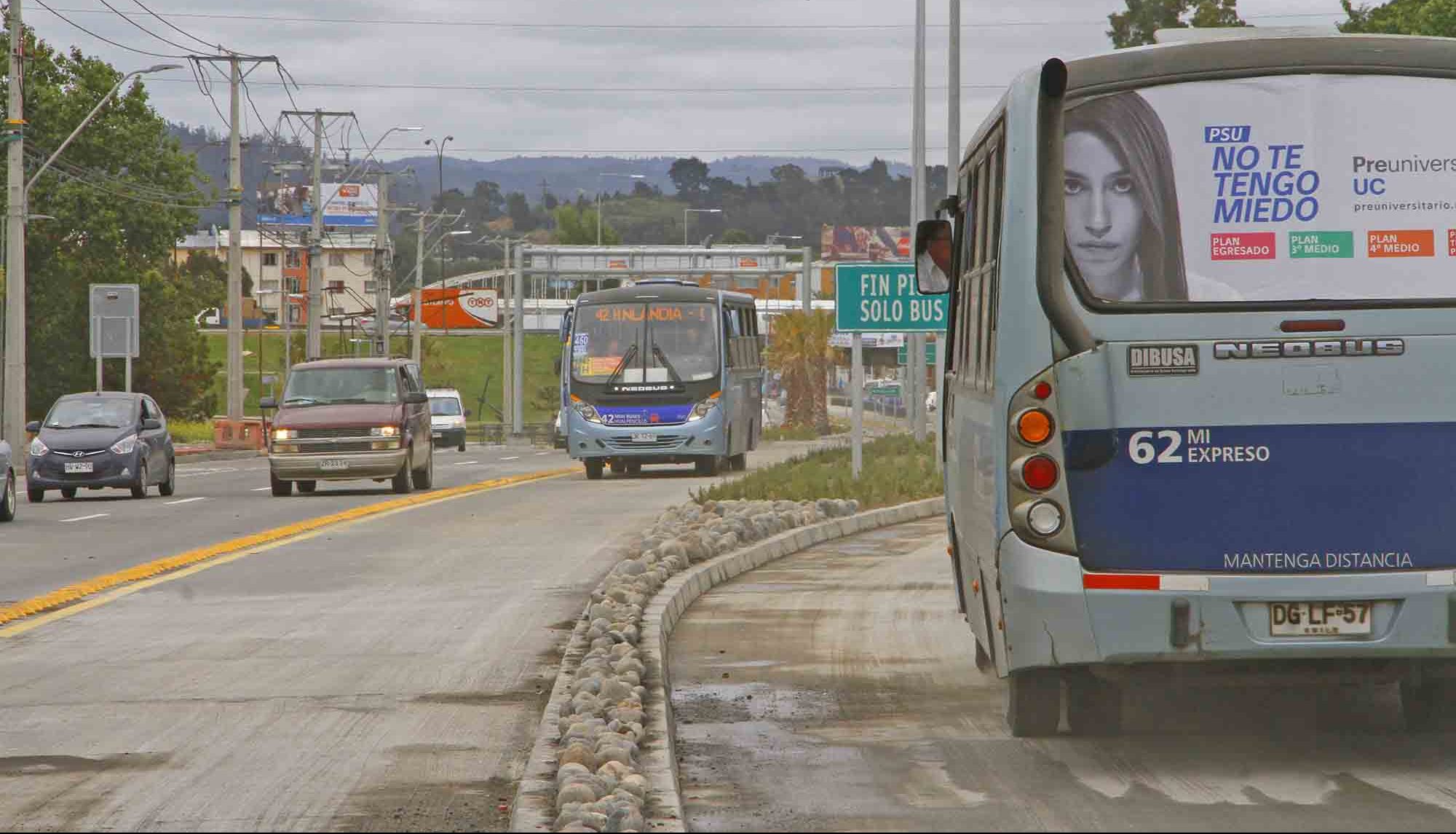 Entregan al uso nuevo corredor de transporte público en Hualpén