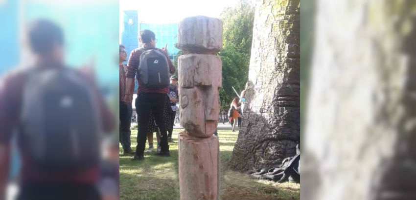 Municipio de Concepción llama a devolver figura mapuche sacada de la Plaza Independencia - Diario Concepción
