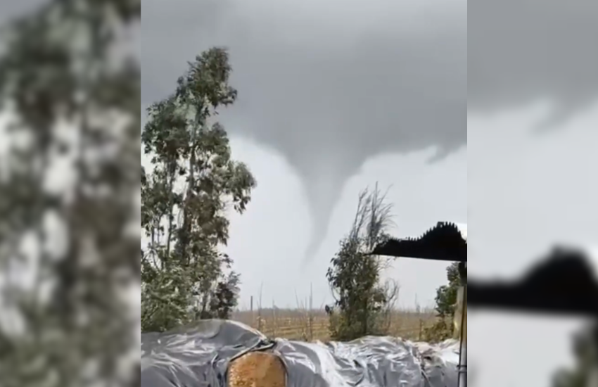 Impactante tornado sorprende a vecinos en la comuna de Chillán Viejo